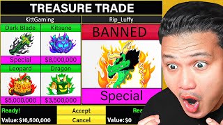 Trading BANNED Dragon Fruit For 100 Hours In Blox Fruits [upl. by Kcerb]