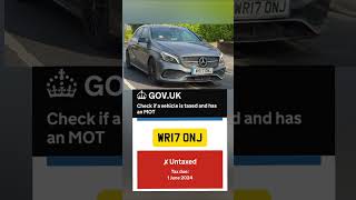 MERCEDESBENZ ACLASS Untaxed vehiclecheck dashcam vehicletax [upl. by Yras]