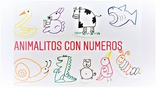 Como dibujar ANIMALITOS MUY FACIL con NUMEROS Aprende a convertir Números en Animalitos [upl. by Auguste]