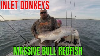 INLET DONKEYS CATCHING GIANT REDFISH IN PONCE INLET [upl. by Yanetruoc]