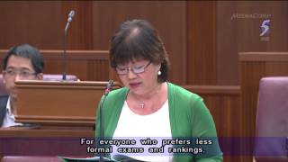 Denise Phua proposes pilot schools without streaming nor PSLE  21Jan2014 [upl. by Saree]