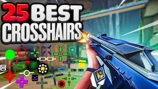 THE BEST 25 Crosshairs To USE In VALORANT With Codes [upl. by Brentt]