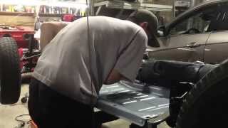 Volkswagen chassis welding the floorpans with a pro spot welder [upl. by Naillil]