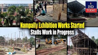 Nampally Exhibition Works Started Stalls Work in Progress  Numaish 2024  IND Today [upl. by Theresina436]