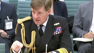 First Sea Lord gives evidence to Commons committee about Royal Navy readiness levels [upl. by Eneroc]