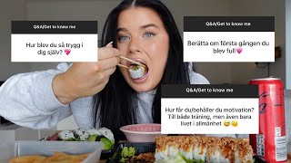 MUKBANG QampA  JAG ÄR TILLBAKA [upl. by Lorrie]