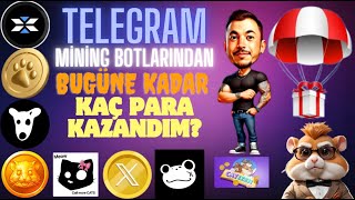 Telegram Mining Botlarından Toplamda Ne Kadar Kazandım hmstr xcoin catizen frogs dogs cats [upl. by Tema100]