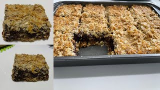 Recette Carrés aux Dattes à lavoine Facile مربعات التمر بالشوفان سهلة و لذيذة date square [upl. by Chud689]