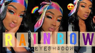 REQUESTED RAINBOW EYESHADOW LOOK [upl. by Azral198]