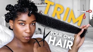 DETAILED  How To Trim Your Own Hair  Natural Hair  Naptural85 [upl. by Yennor]