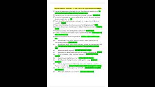 CNA FINAL EXAM 100 ANSWERED QUESTIONS FOR CNA EXAM 2023 CERTIFIED NURSING ASSISTANT CNA EXAM [upl. by Ydieh]