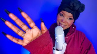 ASMR  Trigger Words Mouth Sounds Up Close Hand Movements Air Tracing Mic Tapping [upl. by Bobbe]