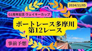 【事前予想】2024年11月5日ボートレース多摩川第12R優勝戦 [upl. by Dulcy]