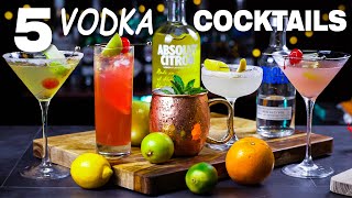 How to Make 5 Vodka Base Cocktails [upl. by Blaseio]