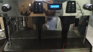 Promac coffee machine double group steam and hot water bar latteart cappuccino espresso meat [upl. by Russom]