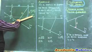 DISTANCIA ENTRE RECTAS ALABEADAS EN EL ESPACIO EJERCICIO RESUELTO [upl. by Bink]