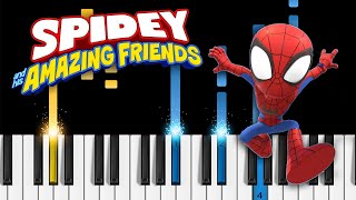 Marvels Spidey and His Amazing Friends  Theme Song  Piano Tutorial [upl. by Ynner828]