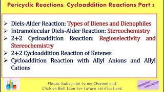 Pericyclic Reactions Cycloaddition Part 2 [upl. by Yesoj]