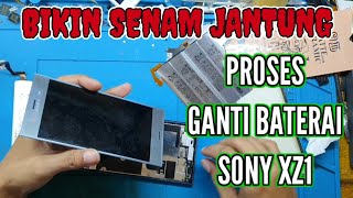 Sony Xperia Xz1 Battery Replacement  mengganti batre sony xperia xz1 [upl. by Irolam855]