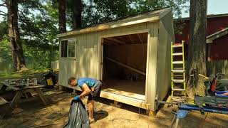 Part 4 Building my 12x16 Shed Workshop from Start to Finish  How I installed Trim [upl. by Madalyn159]