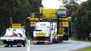 🚛 Centurion Transport with 2 Komatsu 830E5 Mining dump trucks amp help from SR Coyne Contracting [upl. by Maxantia]