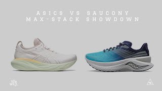 Saucony Endorphin Shift 3 vs ASICS GelNimbus 25  Max Stack Smackdown [upl. by Noll]