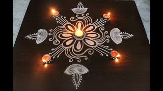 Deepavali depam muggulu designs  Diwali rangoli kolam designs [upl. by Amak]