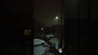 Last night snow uk snowfall night lamp streetlamp [upl. by Rawdan]