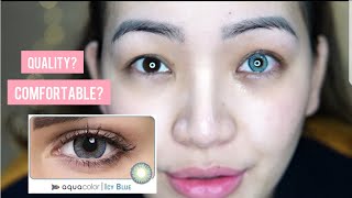 Aquacolor contact lens from lenskart ICY BLUE Mini review Dr Nancy love skin [upl. by Odanref241]