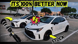 HKS Hipermax S vs Stock Suspension  GR Corolla Driving Impressions [upl. by Nnylatsyrc]