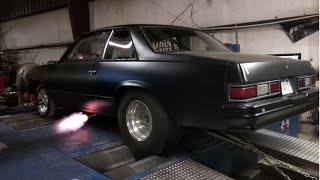 800 SHOT OF NITROUS SPRAYED ON THE DYNO 600ci big block Malibu [upl. by Akaenahs]