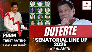 HETO NA 2025 DUTERTE SENATORIAL SLATE malapit nang mabuoPBBM pinagkakatiwalaan pa ba ng mga pinoy [upl. by Zonnya11]