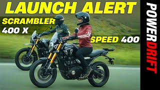 Allnew Speed 400 and Scrambler 400X First Look  BajajTriumphs First Motorcycles  PowerDrift [upl. by Marcela]