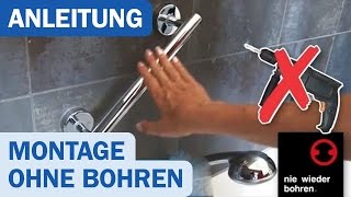 Nie wieder bohren Badetuchstangen und leisten Montage ohne Bohren  DUSCHMEISTERDE [upl. by Lesab]