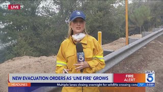 Crews race to gain containment on the 44000 acre Line Fire [upl. by Lorenzo392]