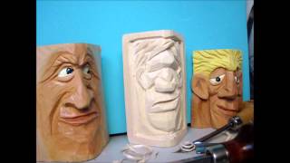 WOODCARVING A FACE [upl. by Repard804]