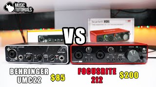 COMPRÉ una Nueva Interfaz FOCUSRITE Scarlett 2i2 3rd Gen Y la comparo con una Behringer Umc22 [upl. by Nehgem129]