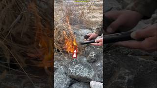 How to light a fire without matches 😱 shortsfeed viralshort viralvideo [upl. by Collyer804]