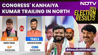 Delhi Election Results 2024  Congress Kanhaiya Kumar Trailing In North East Delhi [upl. by Retsek]