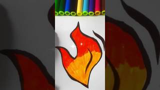 Fire drawing  Painting tutorial  How To Color Fire CreativeArt satisfying [upl. by Collen]