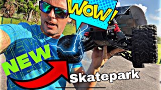 Traxxas RC Car at a New Skatepark [upl. by Ansela]