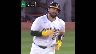 Shea Langelierss 19th home run of the season baseball mlb homerun oaklandathletics sports [upl. by Rehtul]