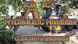 Satisfying construction concrete breaker jcb 3CX hydraulic hammer [upl. by Dalis839]