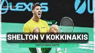 Ben Shelton v Thanasi Kokkinakis  USA v Australia  2024 Davis Cup Final 8 Match Highlights [upl. by Annoit]