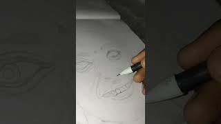 Realistic portrait outline drawingcreat art viral status shorts [upl. by Libove756]