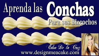 Como hacer Conchas Curso Basico de decoracion de Tortas en Español [upl. by Mastic]