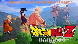 Dragon Ball Z Kakarot Gohan Krilin Tien Shinhan vs Nappa [upl. by Melak]