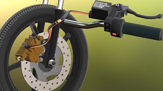 Disc Brake Working Animation  Disc Brake Working Problem  Disc Brake Working Principle [upl. by Hctud526]