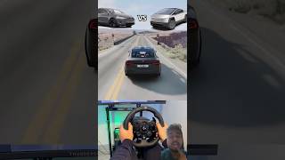 Tesla Model X vs Cybertruck JUMP Brake Test automobile beamngdrive forzahorizon5 beamng gaming [upl. by Ahsilahk]