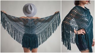 Free Beginner Boho Crochet Shawl Pattern Make in a Weekend [upl. by Friedly]